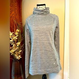 GAP Striped Mock Neck Turtleneck w/ Kangaroo Pocket